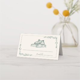 Rustieke schuur Smaragd Groen Boerderij Herfst Bru Plaatskaartje