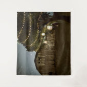 Rustieke Schuur Sterrennacht Trouwachtergrond Wandkleed (Voorkant)