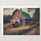 /rustieke schuur & tractorkunst feestdagenkaart (Voorkant / Achterkant)