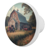 /rustieke schuur & tractorkunst keramische knop (Rechts)