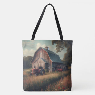 /rustieke schuur & tractorkunst tote bag
