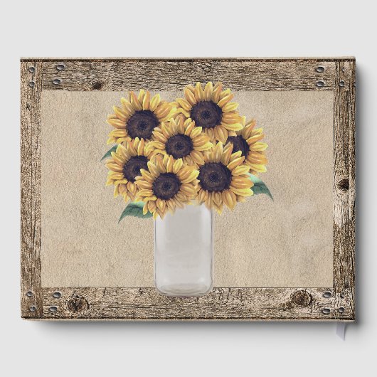 Rustieke Schuur Trouwmetselaar Jar Zonnebloem gast Gastenboek (Achterkant)