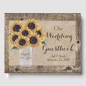 Rustieke Schuur Trouwmetselaar Jar Zonnebloem gast Gastenboek (Voorkant)