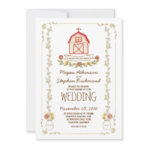 Rustieke schuur trouwuitnodigingen