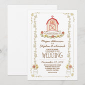 Rustieke schuur trouwuitnodigingen kaart (Voorkant / Achterkant)