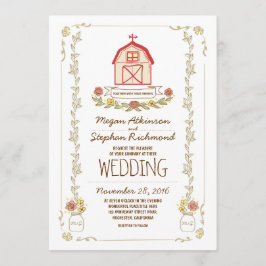 Rustieke schuur trouwuitnodigingen kaart