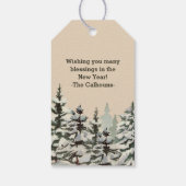 Rustieke schuur Waterverf Land Kerstmis Cadeaulabel (Achterkant)