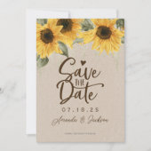 Rustieke schuur waterverf zonnebloem bruiloft save the date (Voorkant)