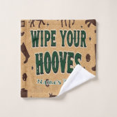 Rustieke schuur Welkom met aangepaste naam Bad Handdoek (Wasdoekje)