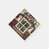 Rustieke schuur Window Tree & Mason Jar bruiloft Servetten (Hoek)