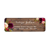 Rustieke schuur Wood Boho bloemenadreslabel Etiket (Voorkant)