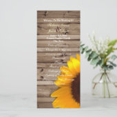 Rustieke schuur Zonnebloem Country Wedding Program Programmakaart (Staand voorkant)