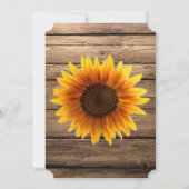 Rustieke Schuur Zonnebloem Hout Uitnodiging (Achterkant)