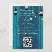 Rustieke Schuur Zonnebloemen String Lights Wedding Kaart (Achterkant)