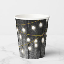Rustieke schuur zwarte houten gouden slingerlichtj