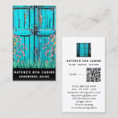 *~* Rustieke Schuurdeur AP49 QR Country Artsy Visitekaartje (Voorkant / Achterkant)