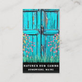 *~* Rustieke Schuurdeur AP49 QR Country Artsy Visitekaartje (Voorkant)