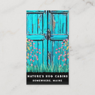 *~* Rustieke Schuurdeur AP49 QR Country Artsy Visitekaartje