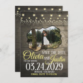 Rustieke Schuurlichten Save the Date (Voorkant / Achterkant)