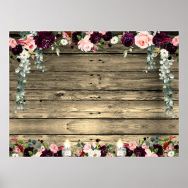 Rustieke schuurplank bloemstuk blanco XL doe-het-z Poster