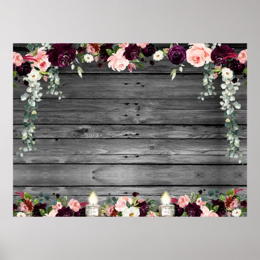 Rustieke schuurplank bloemstuk blanco XL doe-het-z Poster (Voorkant)