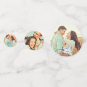 Rustieke Scrapbook Custom Foto Bruiloft Confetti (Achterkanten)