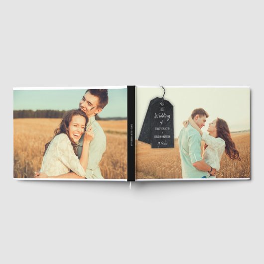 Rustieke Scrapbook Custom Foto Bruiloft Gastenboek (Volledig)