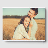 Rustieke Scrapbook Custom Foto Bruiloft Gastenboek (Achterkant)