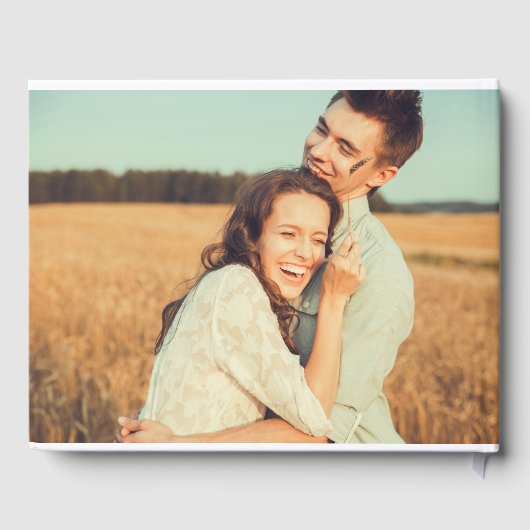 Rustieke Scrapbook Custom Foto Bruiloft Gastenboek (Achterkant)