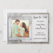 Rustieke Scrapbook Foto Bruiloft Save the Date Kaa Kaart (Voorkant)