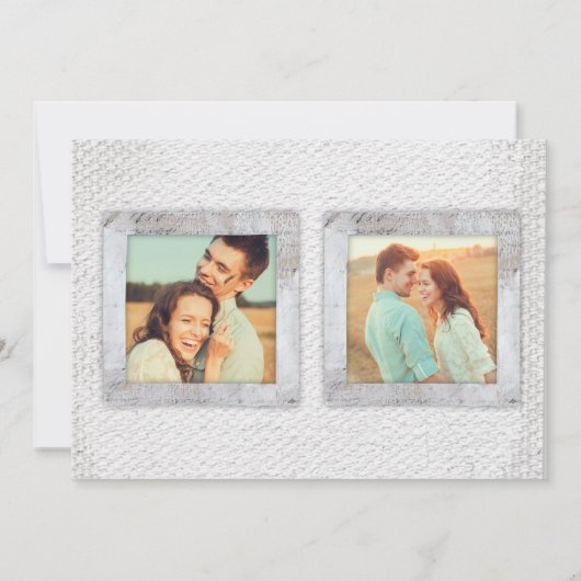 Rustieke Scrapbook Foto Bruiloft Save the Date Kaa Kaart (Achterkant)