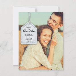 Rustieke Scrapbook Foto Bruiloft Save the Date Kaa Kaart