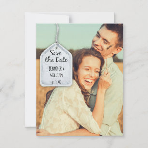 Rustieke Scrapbook Foto Bruiloft Save the Date Kaa Kaart