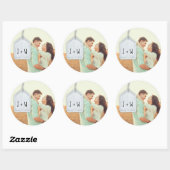 Rustieke Scrapbook Foto Label Ronde Sticker (Vel)