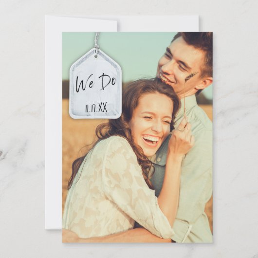 Rustieke Scrapbook Foto op Trend Bruiloft uitnodig Kaart (Voorkant)