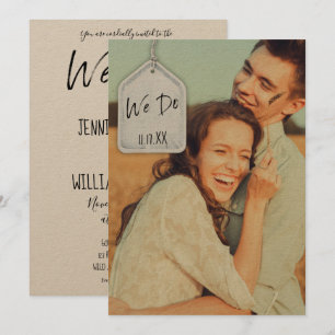 Rustieke Scrapbook Foto op Trend Bruiloft uitnodig Kaart