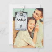 Rustieke Scrapbook Foto Trouwtafel Nummer Kaart (Achterkant)