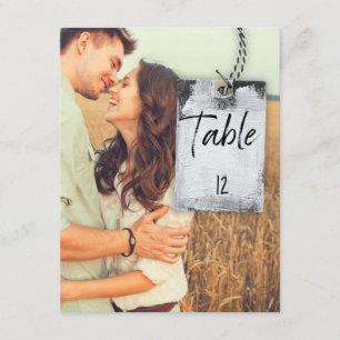 Rustieke Scrapbook Foto Trouwtafel Nummer Kaart