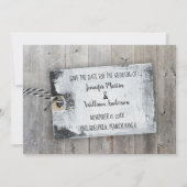 Rustieke Scrapbook Fotocollage Sla de datum op STD Kaart (Achterkant)