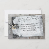 Rustieke Scrapbook Safety Message Enclosure Kaart (Voorkant)