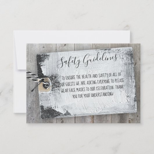 Rustieke Scrapbook Safety Message Enclosure Kaart (Voorkant)