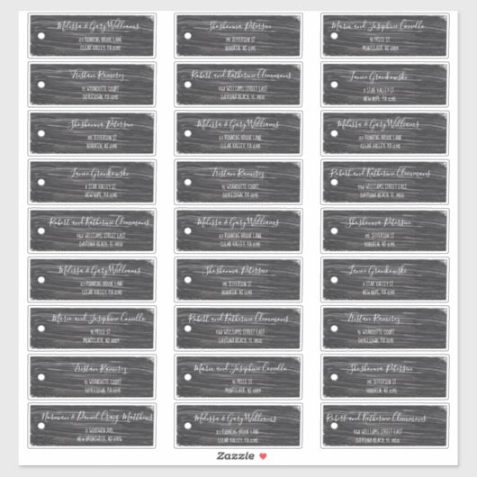 Rustieke Scrapbook Zwarte Labels Gastenkamers Adre (Vel)