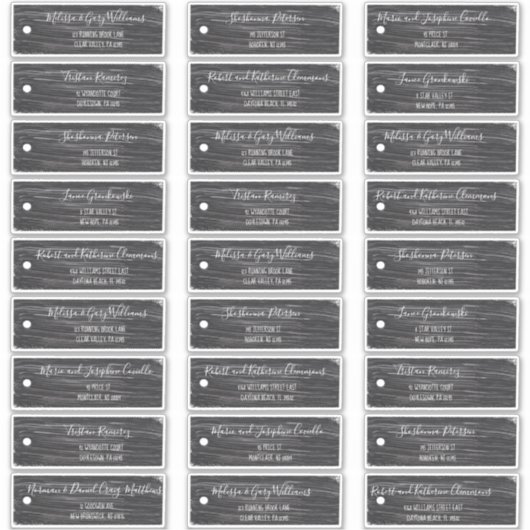 Rustieke Scrapbook Zwarte Labels Gastenkamers Adre (Voorkant)