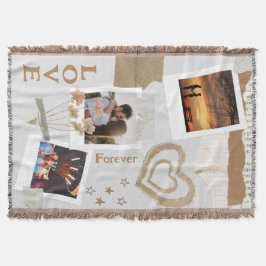 Rustieke scrapbookromantiek met harten en bloemen deken