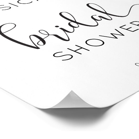 Rustieke script bruiloft bruidsshower welkomstbord poster (Hoek)