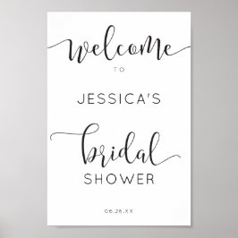 Rustieke script bruiloft bruidsshower welkomstbord poster