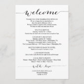 Rustieke script bruiloft itineraire - Bruiloft wel Programmakaart (Voorkant)