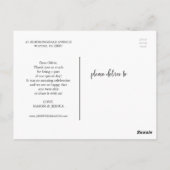 Rustieke Script Foto bruiloft Dank u Briefkaart (Achterkant)