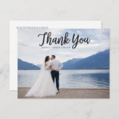 Rustieke Script Foto bruiloft Dank u Briefkaart (Voorkant / Achterkant)