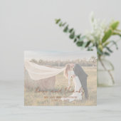 Rustieke Script Foto Moderne bruiloft Dank u Folie Uitnodiging Briefkaart (Staand Voorkant)